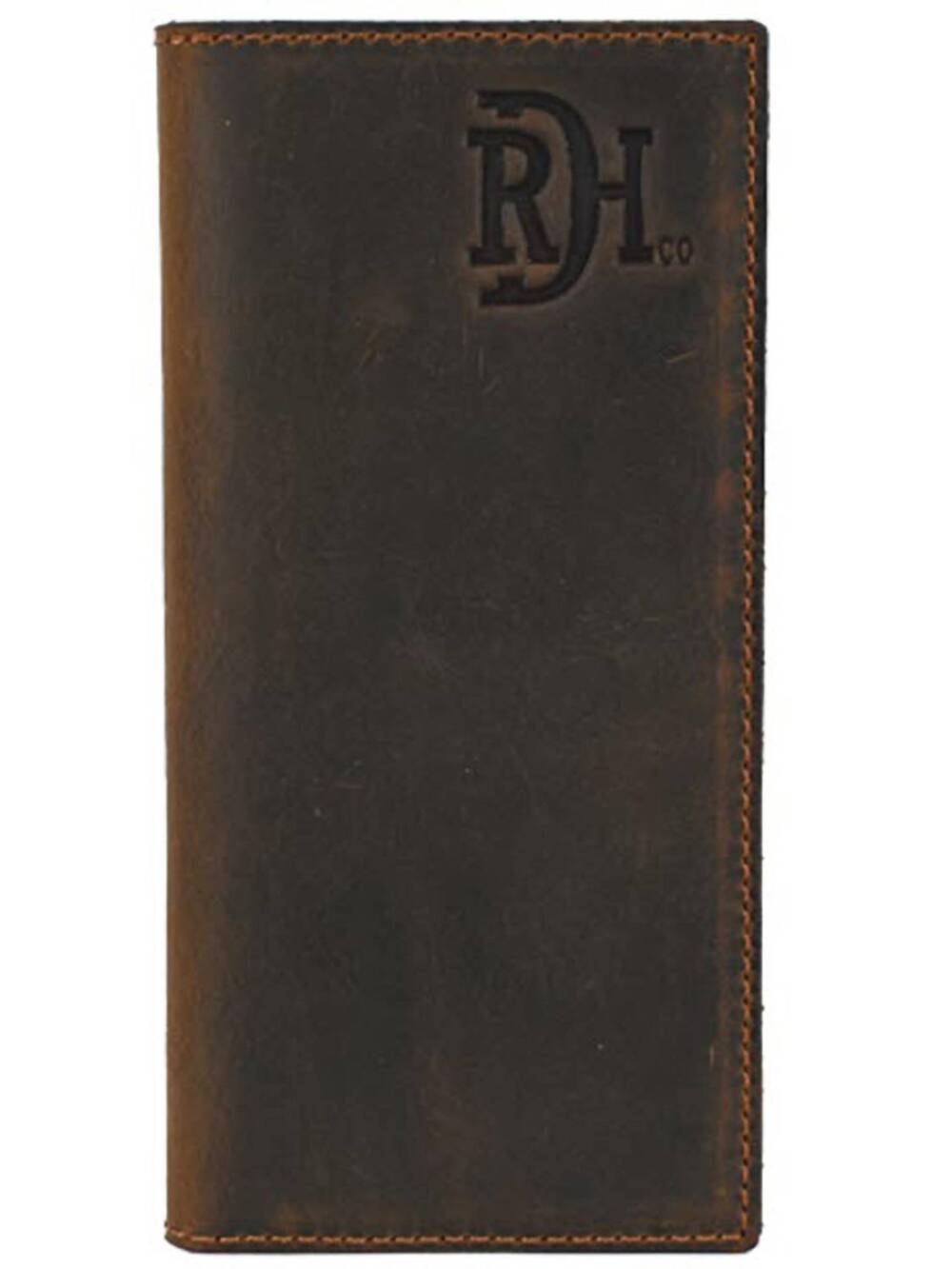 NEW RED DIRT HAT COMPANY men's genuine leather finish rodeo wallet in brown oile
